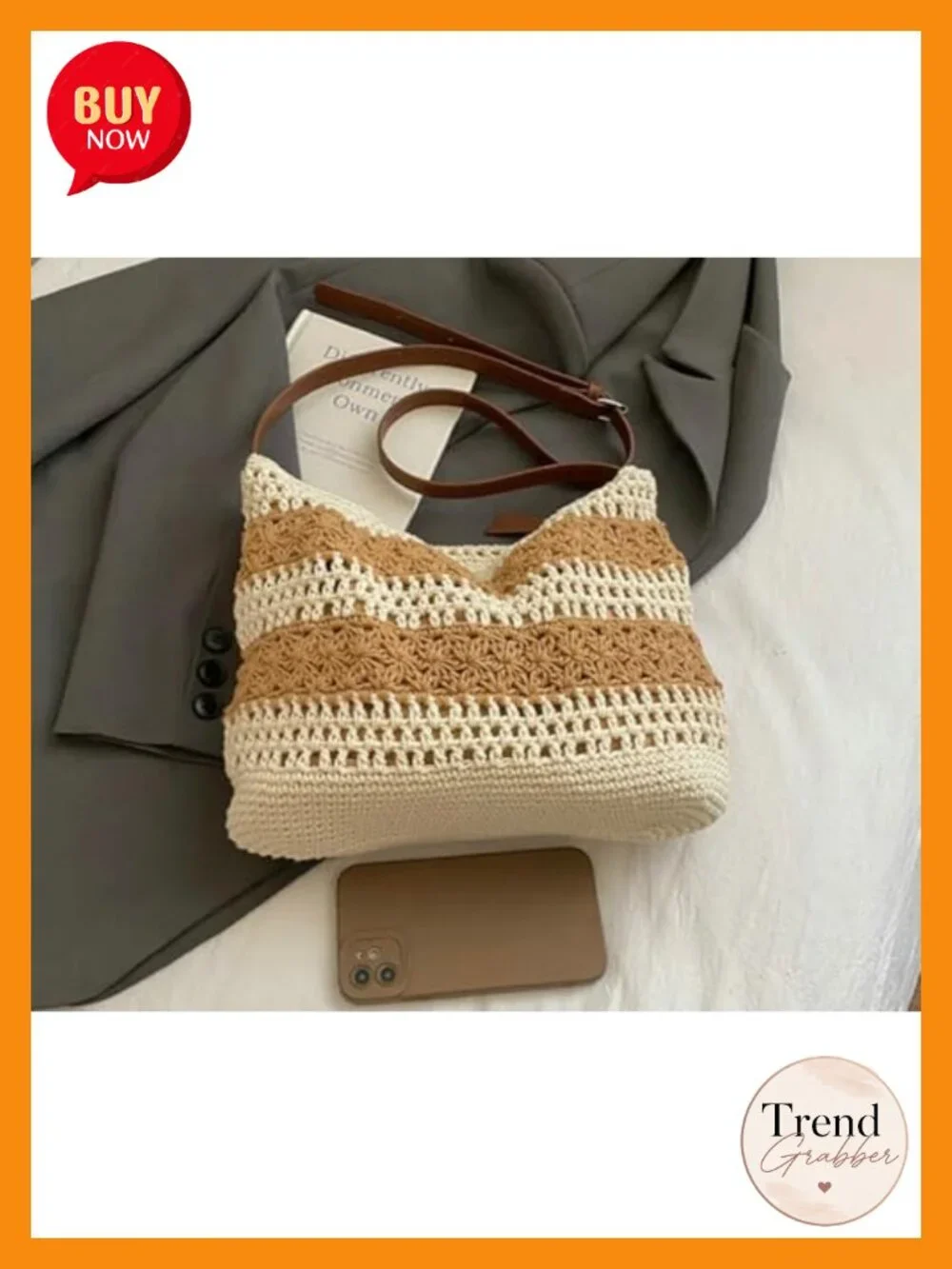 Crochet Boho Hobo Tote Handwoven Cotton Knitted Shoulder Bag Beach Vacation